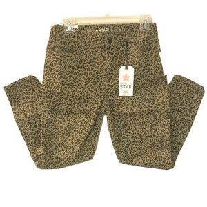 Leopard Stretch Jeans Skinny Retro 80s Casual Ankle Pant fits size 8 and size 10